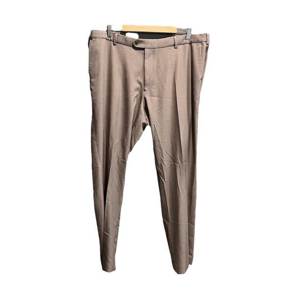 Peter Millar Crown Crafted Brown 100% Poly Pleated Men's Chino Pants Size 40/32 - Picture 1 of 6